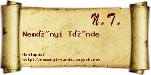 Neményi Tünde névjegykártya