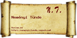Neményi Tünde névjegykártya